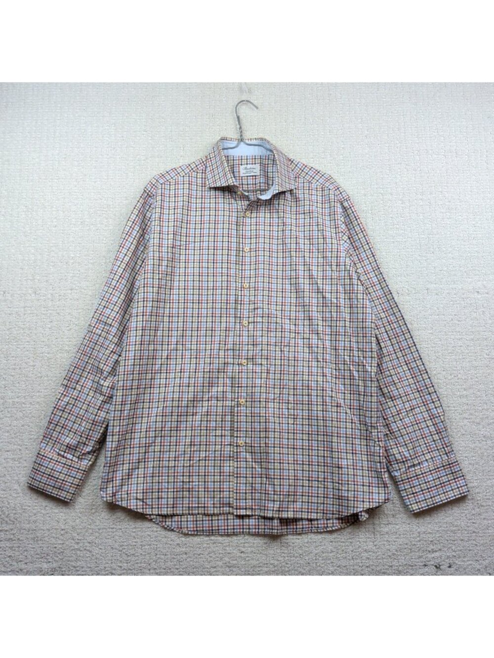 Stenstroms Shirt Mens Fitted Body 17/43 Multicolor Plaid Twofold Super Cotton